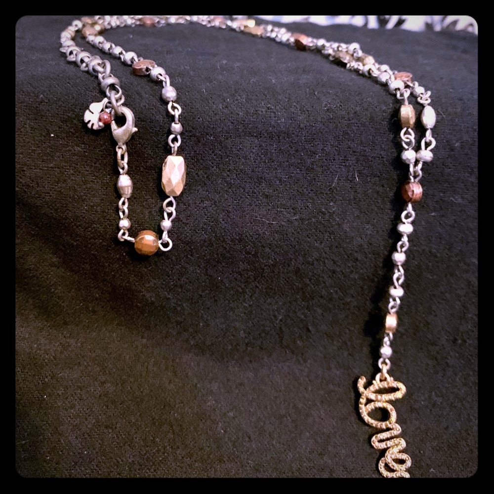 Lucky Brand silver-toned LOVE pendant necklace